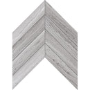 Chevron Alpha Light 13"x10" Honed Marble Waterjet Decos Tile