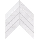 Chevron Ice white 13"x10" Honed Marble Waterjet Decos Product shoot tile view