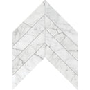 Chevron White Carrara 13"x10" Honed Marble Waterjet Decos profile view