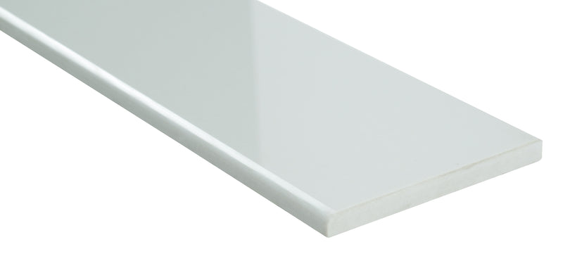 White Bullnose 4"x24" Polished Porcelain Wall Tile - MSI Collection Product shot edge view 2