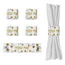 Golden Branch Rosh Hashanah Napkin Rings