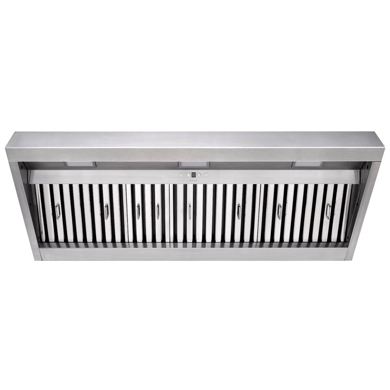 Range Hood Insert 48 Inch, 1200 CFM Built-in Kitchen Hood with 4 Speeds, Ultra-Quiet Stainless Steel Ducted Vent Hood Insert with Dimmable LED Lights and Dishwasher Safe Filter