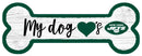 New York Jets Football Dog Bone White Wooden Sign