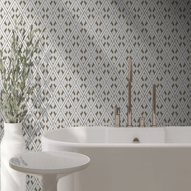 Zaria Elora 8"x8" Matte Porcelain Floor and Wall Tile - MSI Collection product shot bath view