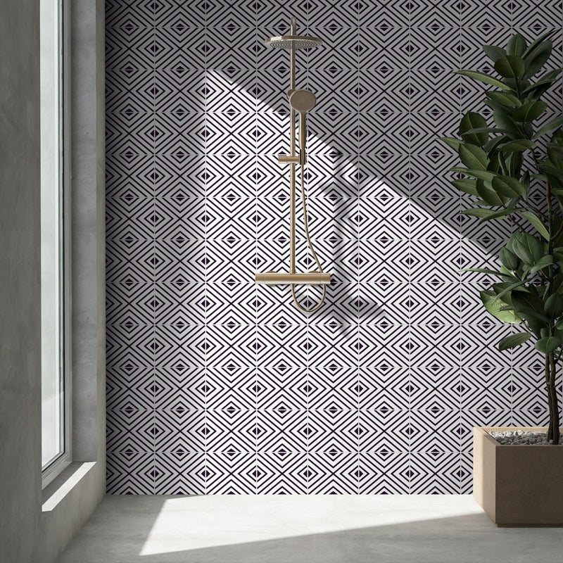 Zaria Modena 8"x8" Matte Porcelain Floor and Wall Tile - MSI Collection product shot bathroom view