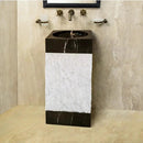 Black Carrara Marble Pedestal Sink Toros - Handcrafted 16x16