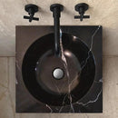 Black Carrara Marble Pedestal Sink Toros - Handcrafted 16x16