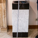 Black Carrara Marble Pedestal Sink Toros - Handcrafted 16x16