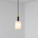 Alabaster Cylindrical Thread Pendant Light