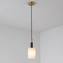 Alabaster Cylindrical Thread Pendant Light