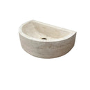Light Travertine Sculptural Vessel Sink - Honed and Filled 10x16