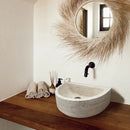 Light Travertine Sculptural Vessel Sink - Honed and Filled 10x16