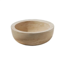 Light Travertine Natural Stone Round Vessel Sink - 14 x 7 Inches