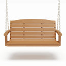 SimplyPoly 4 Foot Amish Made Classic Recycled Plastic Porch Swing, Bright White