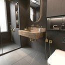 Bathroom Travertine Stone Sink, Wall Mount Washbasin