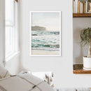 Nautical Coastline Photo. Ocean Waves and Rocks Print
