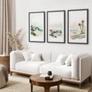 Watercolor Beach Art. Set of 3 Tropical Ocean Scene Decor