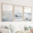 Navy Blue Surfing Wall Art. Set of 3 Prints