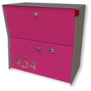 RetroBox Locking Small Package Wall Mounted Mailbox in TEXTURED GRAY METALLIC