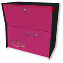 RetroBox Locking Small Package Wall Mounted Mailbox in Textured Matt Black