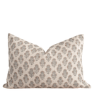 Calla Floral Block Printed Pillow Cover | Light Brown, Sage Green | Lumbar