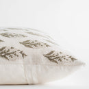 Rosalie Floral Block Printed Pillow Cover | Brown, Green