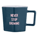 Never Stop Growing Hexagon Mug and Saucer Set in Floral Design