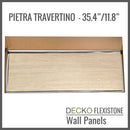 Flexible 3D Stone Wall Panels - <b>PIETRA TRAVERTINO GOLD</b> - Box of 16 panels (35.4" x 11.8") <b>46.5 sqft</b> coverage | DECKO Flexistone