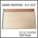 Flexible 3D Stone Wall Panels - <b>GRANDE TRAVERTINO</b> - Box of 6 panels (47.2" x 23.6") <b>46.5 sqft</b> coverage | DECKO Flexistone