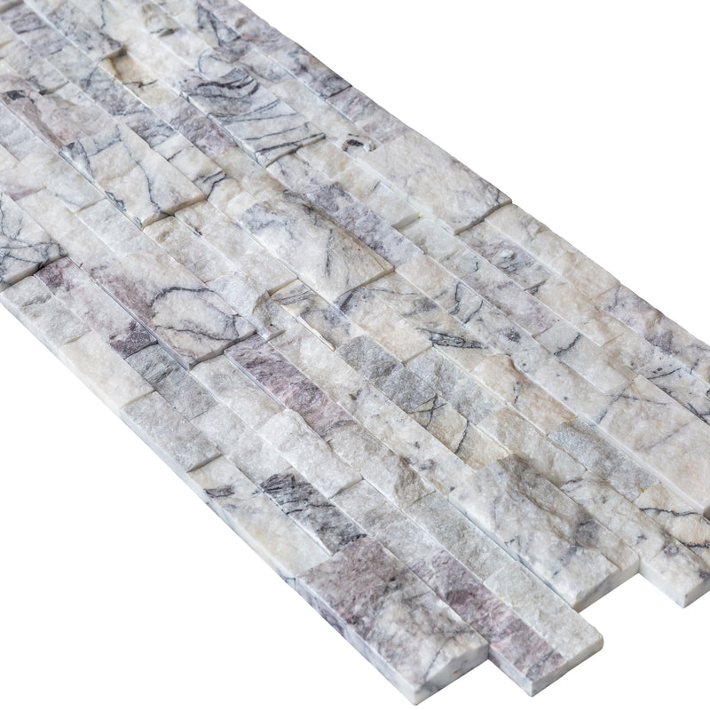 New York Ledger 3D Panel 6"x24" Natural Marble Wall Tile - Full Truckload angle view