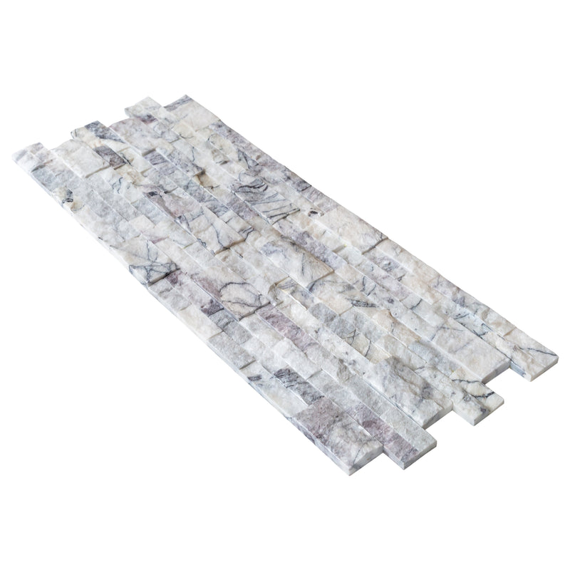 New York Ledger 3D Panel 6"x24" Natural Marble Wall Tile - Full Truckload angle view
