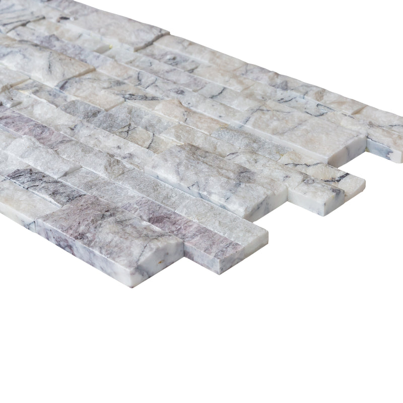 New York Ledger 3D Panel 6"x24" Natural Marble Wall Tile - Full Truckload profile view