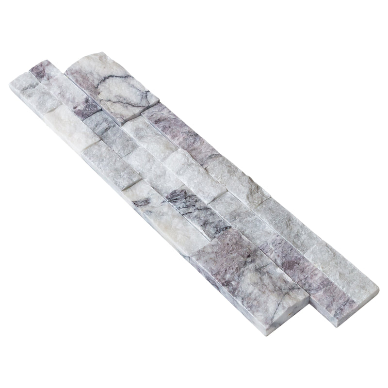 New York Ledger 3D Panel 6"x24" Natural Marble Wall Tile - Full Truckload one panel angle top view