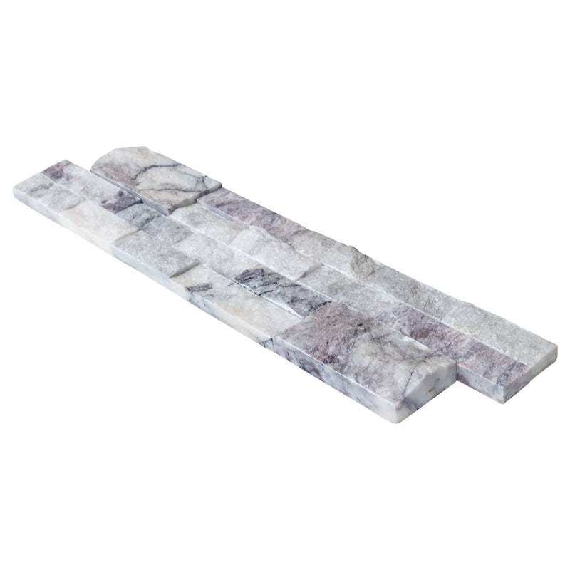 New York Ledger 3D Panel 6"x24" Natural Marble Wall Tile - Full Truckload one panel profile view