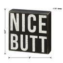 Nice Butt Box Sign | Wood | Funny Sign for Bathroom