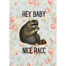 Nice Racc Vintage Raccoon Illustration Framed Wall Art Print | GetBullish Original Quote Sign