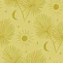 Night Palm Wallpaper, lemon and chartreuse