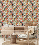 Black Birds on White Wallpaper