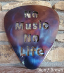 No Music, No Life Guitar Pick Metal Art
