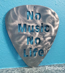No Music, No Life Guitar Pick Metal Art