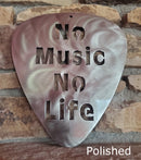 No Music, No Life Guitar Pick Metal Art