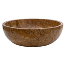 Noce Brown Travertine Undermount Circular Vessel Sink 16x6 Inch Polished and Filled