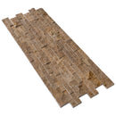 Noce Brown Ledger 3D Panel 6"x24" Natural Marble Wall Tile - Full Truckload  angle wide view