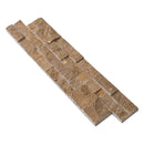 Noce Brown Ledger 3D Panel 6"x24" Natural Marble Wall Tile - Full Truckload one panel angle view