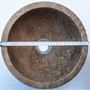 Noce Brown Travertine Natural Stone Round Above Vanity Bathroom Sink 12.5 Diameter 6 Height