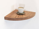 Floating Corner Shelf with Round Edge in Mahogany