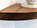 Floating Corner Shelf with Round Edge in Oak