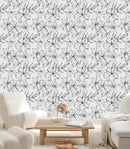 Fashionable Black and White Floral Wallpaper Tasteful