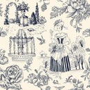 Girl and Flowers Pattern Wallpaper