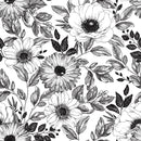 Voguish Black and White Floral Wallpaper Smart